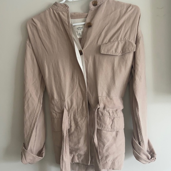 Wilfred Linen Blazer XXS pale pink NWOT - Picture 3 of 3